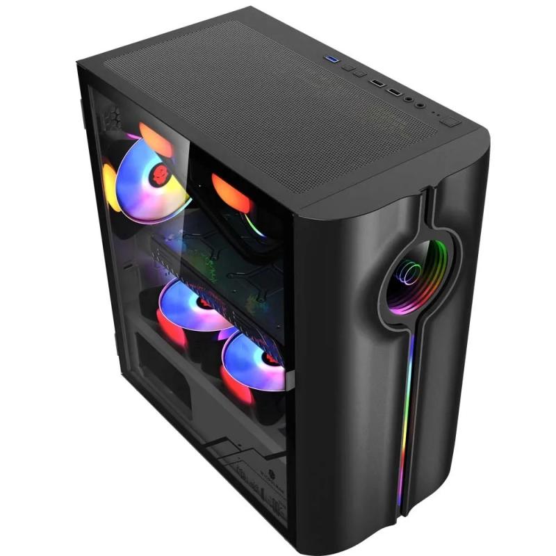 WJCOOLMAN Unlimited Player Black Gaming Computer Case with 4Fan Positi