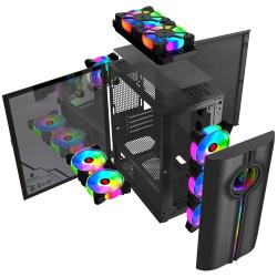 WJCOOLMAN Unlimited Player Black Gaming Computer Case with 4Fan Positi