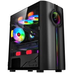 WJCOOLMAN Unlimited Player Black Gaming Computer Case with 4Fan Positi