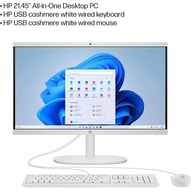 HP 21.5-inch All-in-One Desktop Computer, Anti-Glare 1080P FHD Display