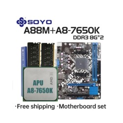 SOYO A88M Motherboard set with A8-7650K CPU DDR3 16G 8GB*2 Computer co