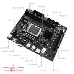 MACHINIST H110 Motherboard Supports LGA 1151 Intel Core CPU DDR4 RAM A