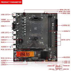 MACHINIST B450 motherboard AMD support DDR4 desktop RAM AM4 CPU slot N