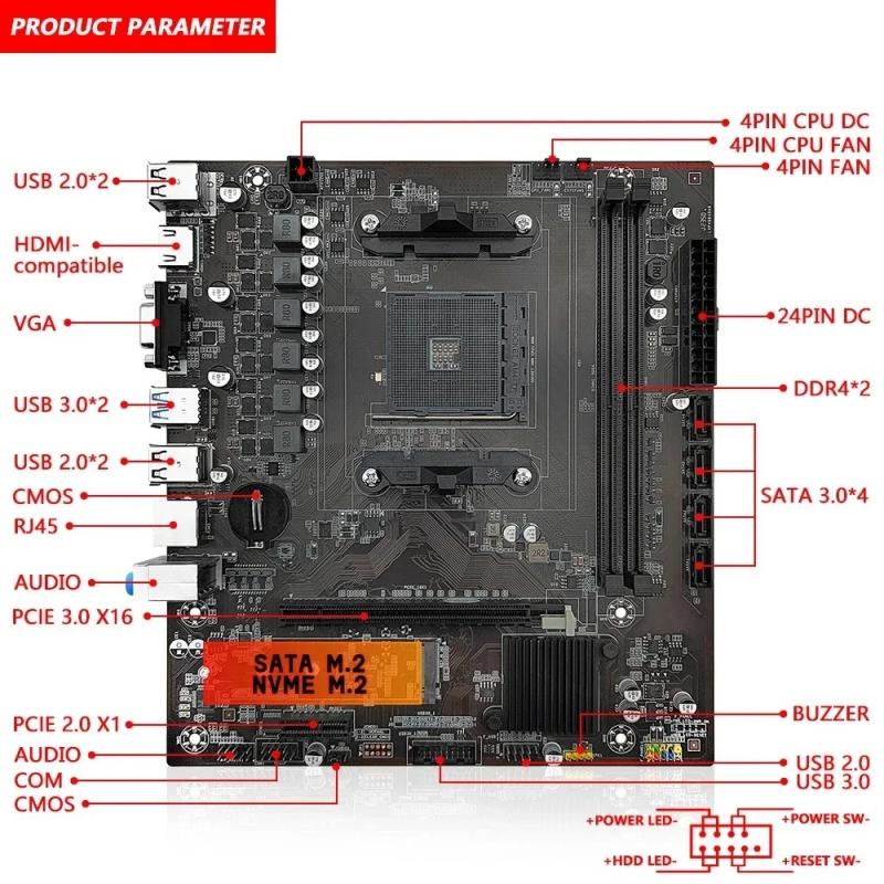 MACHINIST B450 motherboard AMD support DDR4 desktop RAM AM4 CPU slot N