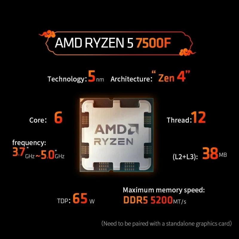 MAXSUN Motherboard Set B650M WiFi with AMD CPU Ryzen 5 7500F AM5 Suppo MAXSUN Motherboard Set B650M WiFi with AMD CPU Ryzen 5 7500F AM5 Suppo