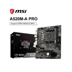 MSI A520M A PRO Motherboard DDR4 M.2 USB3.2 STAT 3.0 SSD Audio Boost A