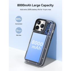 NEWDERY Battery Case for iPhone 16 Pro Max 8000mAh USB-C Portable Powe