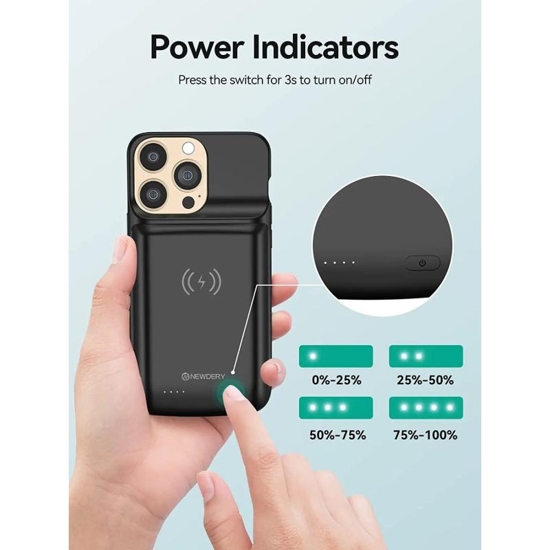 NEWDERY Battery Case for iPhone 13/13 Pro/13 Pro Max Travel Emergency 