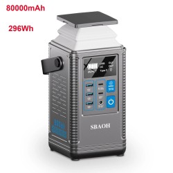 Portable Power Station,296Wh 80000mAh Outdoor Generator Quick Charge I