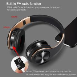 HIFI Stereo Earphones Bluetooth Headphone Music Headset FM and Support