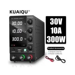 KUAIQU DC Power Supply Variable 30V 10A Adjustable Switching Regulated