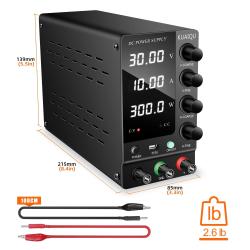 KUAIQU DC Power Supply Variable 30V 10A Adjustable Switching Regulated