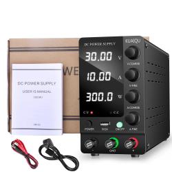 KUAIQU DC Power Supply Variable 30V 10A Adjustable Switching Regulated