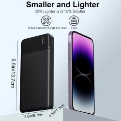 Portable Charger Power Bank 10000mAh, PD 22.5W Battery Pack, Slim Desi