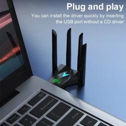 1300Mbps Wireless Network Card Dual Band 2.4/5.8Ghz USB 3.0 WiFi USB A