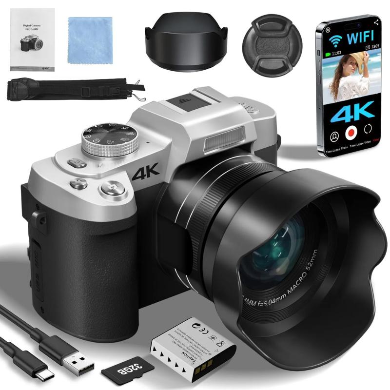 75MP Digital Camera for Photography & Video, 4K VloggingCamera with 3i