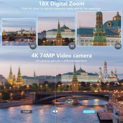 75MP Digital Camera for Photography & Video, 4K VloggingCamera with 3i