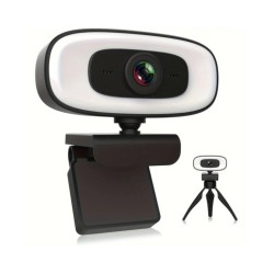 4k webcam with light, ultra hd webcam for streaming games, video calls