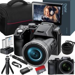 Digital Camera 4K 64MP 16X flip camera suitable for YouTube, suitable 