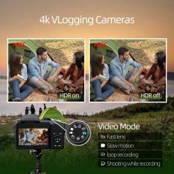 Digital Camera 4K 64MP 16X flip camera suitable for YouTube, suitable 