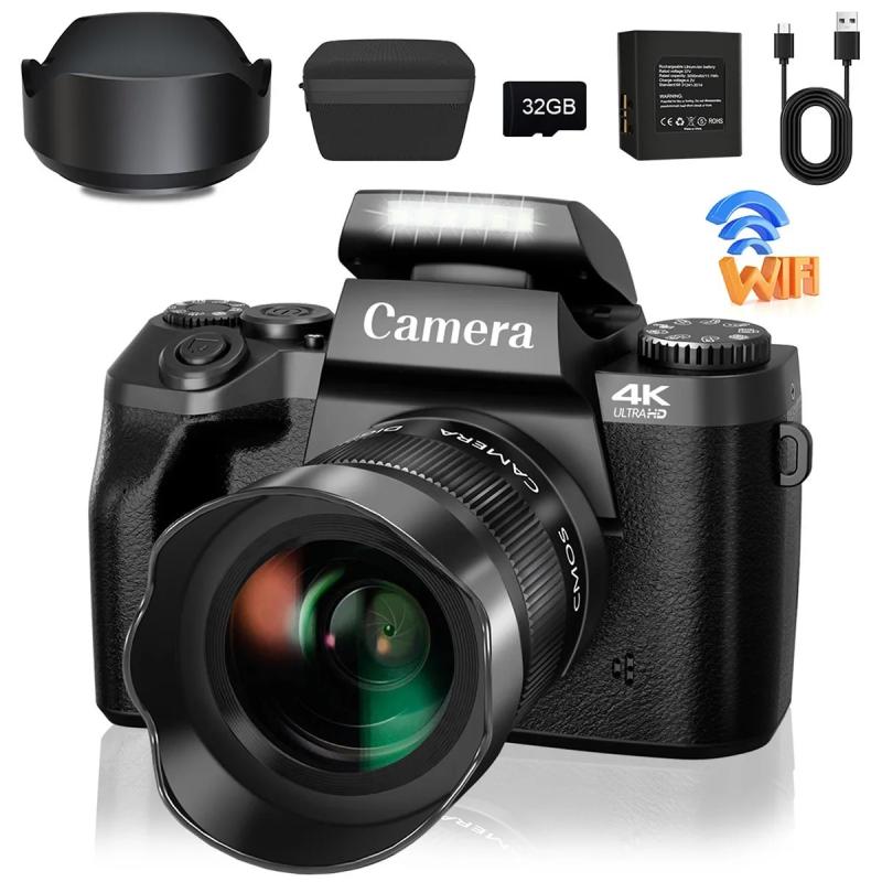 4K Cameras for Photography 64MP WiFi Auto Focus YouTube Vlogging Video
