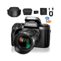 4K Cameras for Photography 64MP WiFi Auto Focus YouTube Vlogging Video