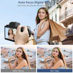 4K Cameras for Photography 64MP WiFi Auto Focus YouTube Vlogging Video