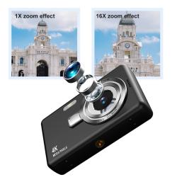 4K HD 1080P Portable Vlogging Camera 16X Zoom Autofocus Vlogging Camer