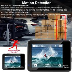 Action Camera 5K 4K60FPS EIS Wi-Fi Dual Screen 170D 2.0 Inch Touch Scr