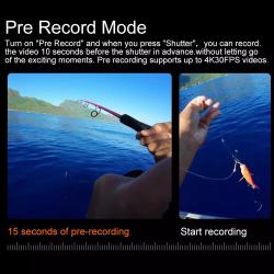 Action Camera 5K 4K60FPS EIS Wi-Fi Dual Screen 170D 2.0 Inch Touch Scr