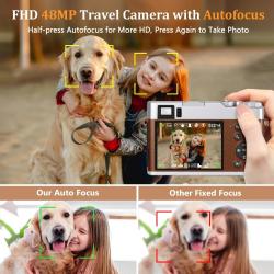 ZOSTUIC 4K Digital Camera, Photography Autofocus 48MP Vlogging Camera,