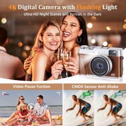 ZOSTUIC 4K Digital Camera, Photography Autofocus 48MP Vlogging Camera,