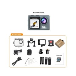 5K Action Camera 4K60FPS Dual IPS Touch LCD EIS WiFi 170° 30M Waterpro