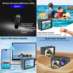 5K Action Camera 4K60FPS Dual IPS Touch LCD EIS WiFi 170° 30M Waterpro
