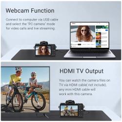 Digital Camera for Photography, 4K 64MP WiFi Vlogging Camera with Flas