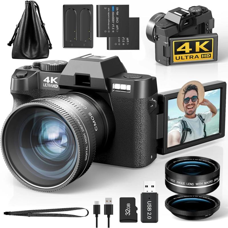 NBD Macro Lens 4K Digital Camera Flip Screen Selfie Camcorder 48MP You