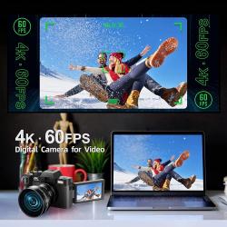 NBD Macro Lens 4K Digital Camera Flip Screen Selfie Camcorder 48MP You