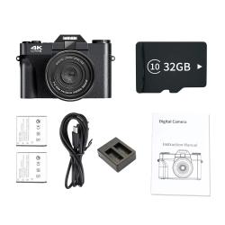 4K Digital Camera 48MP 16X Digital Zoom 3'' Flip Screen WiFi Web Camco