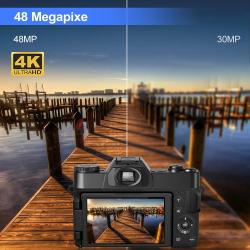 4K Digital Camera 48MP 16X Digital Zoom 3'' Flip Screen WiFi Web Camco