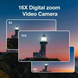 4K Digital Camera 48MP 16X Digital Zoom 3'' Flip Screen WiFi Web Camco