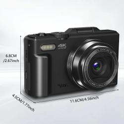 4K compact digital photography camera, 18x digital zoom, vintage vlog 