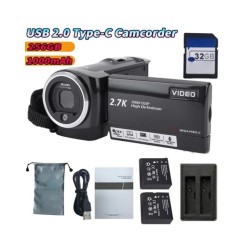 USB 2.0 Type-C Camcorder 50MP 16X Digital Zoom Video Camera 2.7K Digit