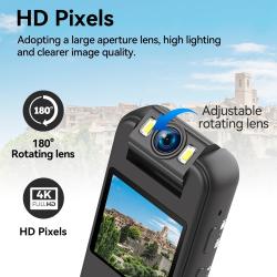 Human camera 4K 30fps ultra -high -definition record, 1.4 -inch screen