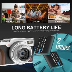 NBD Digital Camera 56MP Cameras for Photography 4K Camera 180°Flip Scr