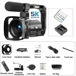 5K Digital Camera 3 Inch LCD Touch Rotatable Screen 18X Digital Zoom V