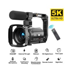 5K Digital Camera 3 Inch LCD Touch Rotatable Screen 18X Digital Zoom V