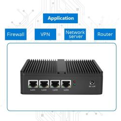 BEBEPC Fanless Mini PC Firewall Router Intel Celeron J1900 N2830 4 LAN