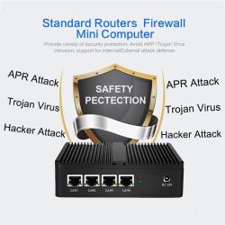 BEBEPC Fanless Mini PC Firewall Router Intel Celeron J1900 N2830 4 LAN