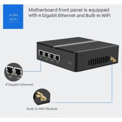 BEBEPC Fanless Mini PC Firewall Router Intel Celeron J1900 N2830 4 LAN