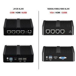 BEBEPC Fanless Mini PC Firewall Router Intel Celeron J1900 N2830 4 LAN